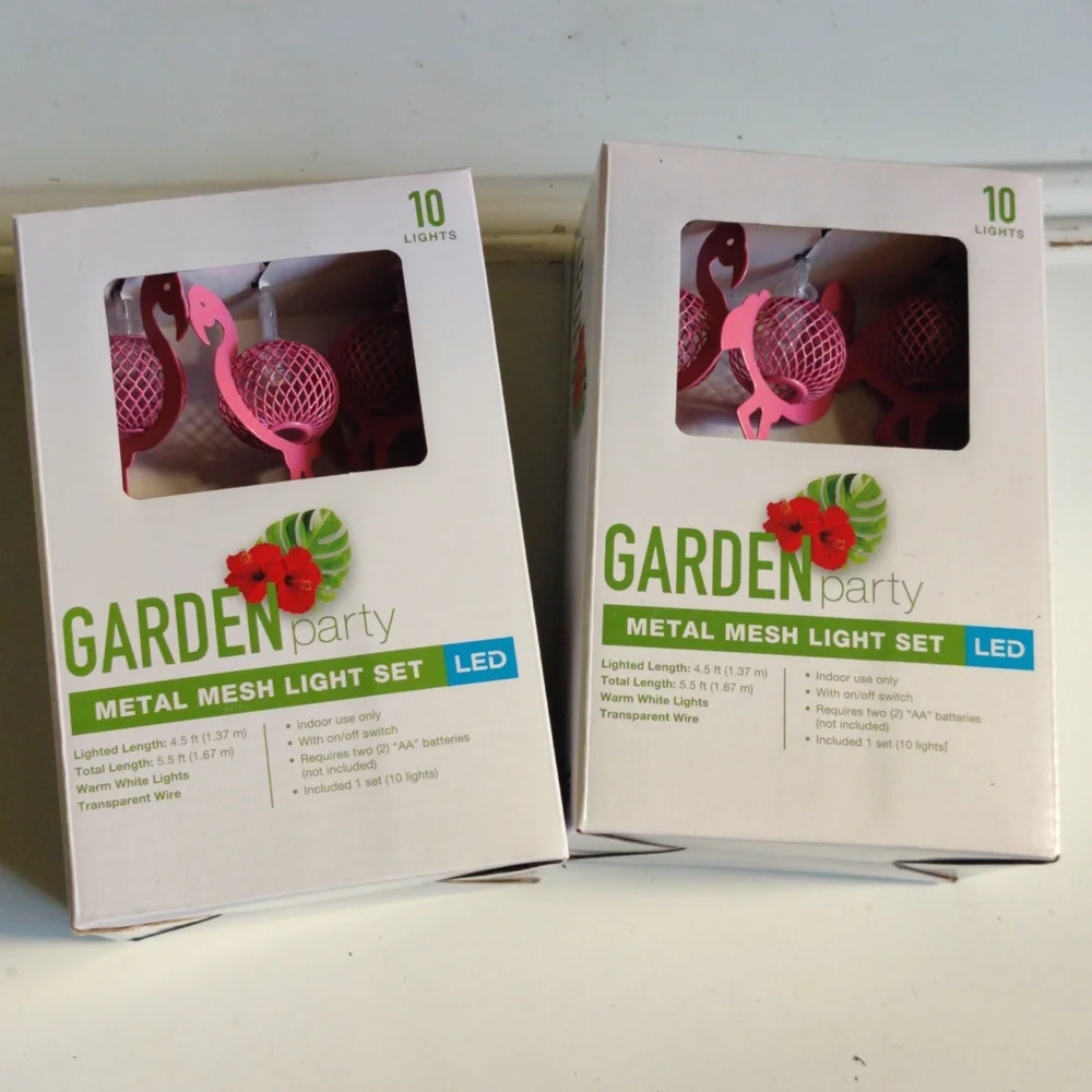 Bundle of 2 LED pink flamingo party lights